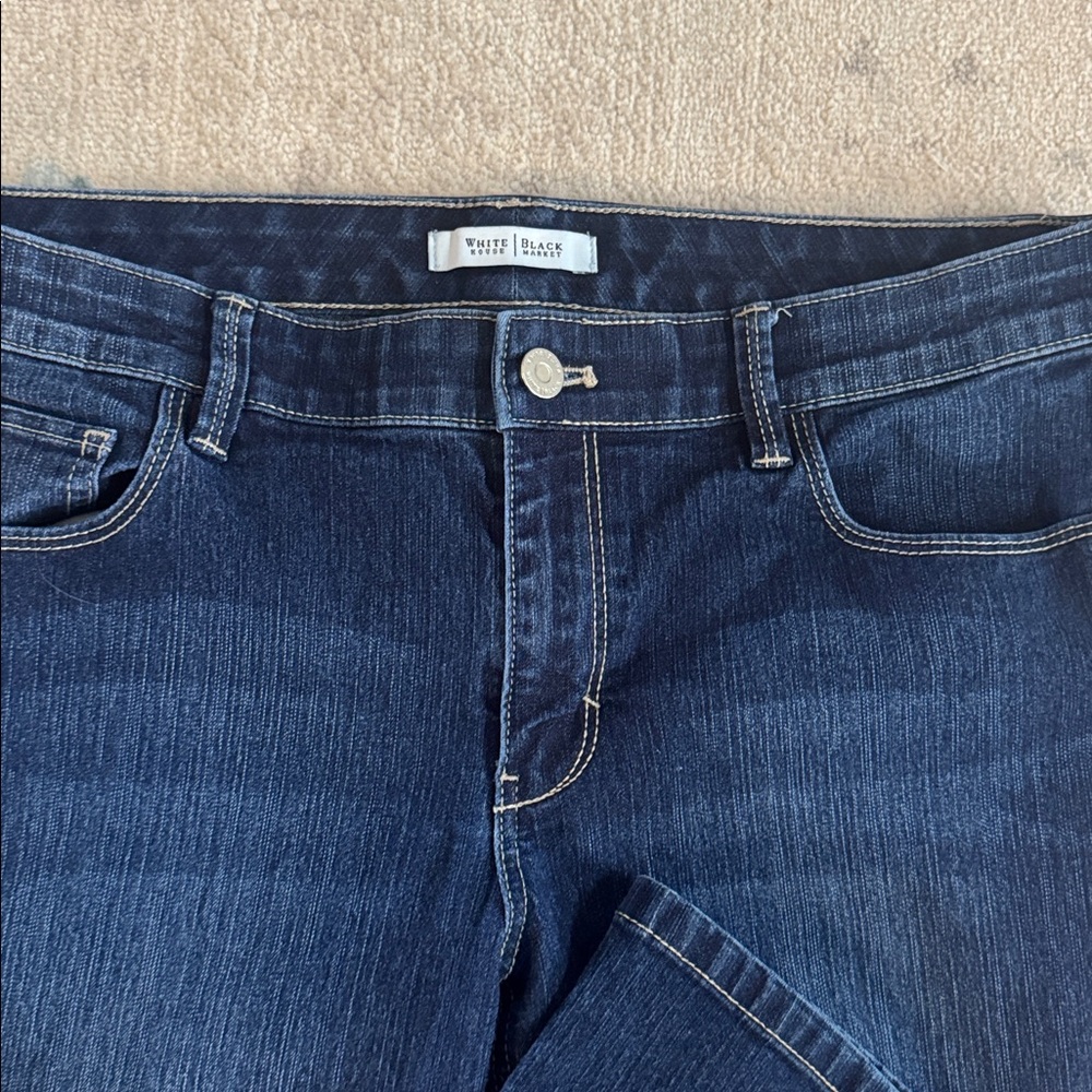 White House Black Market Women's Dark Blue Boot Leg Jeans - Picture 3 of 8